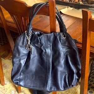 Charles Jourdan black leather satchel